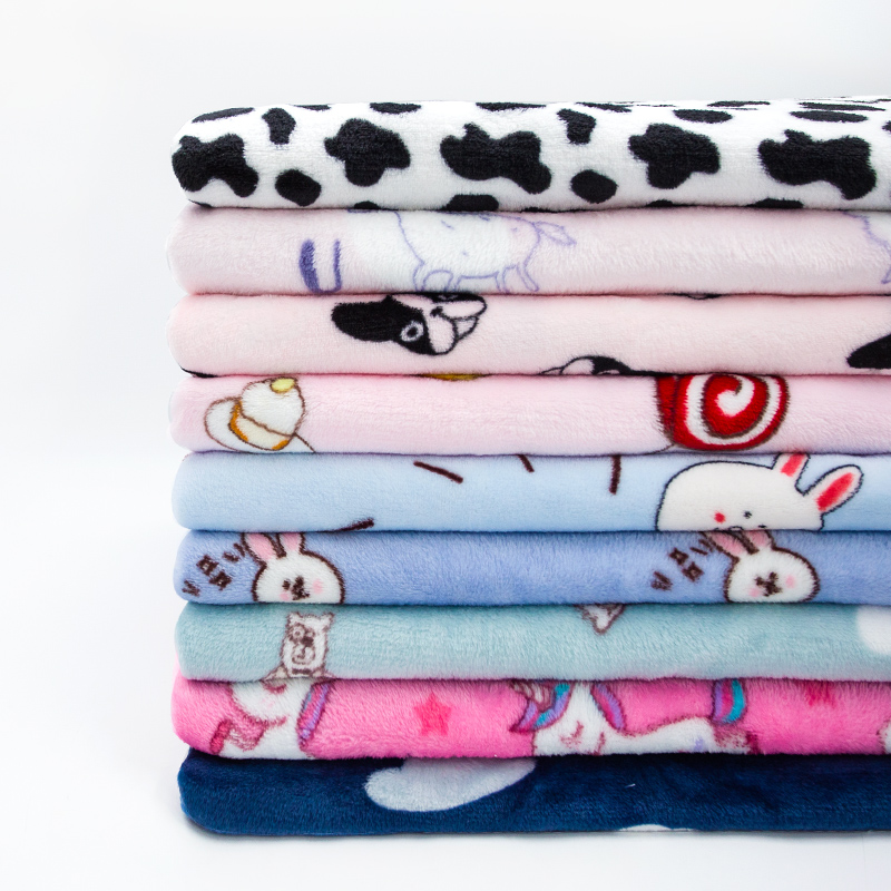 法兰绒布料珊瑚绒毯子床单四件套床上用品布双面毛绒睡衣服装面料