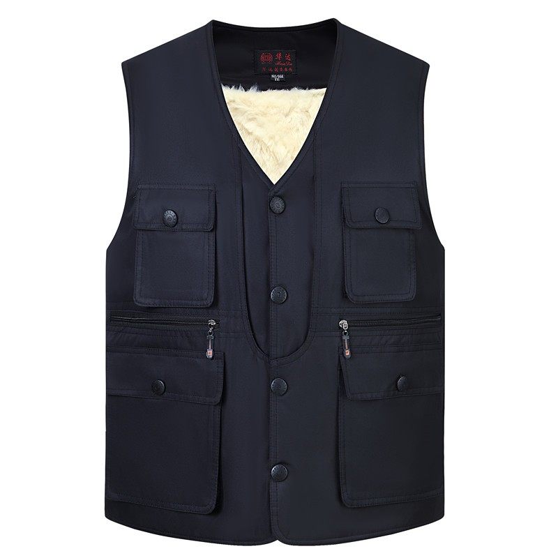 秋冬季中老年加绒加厚棉马甲男休闲宽松多口袋马夹加大码保暖背心,男装,常规马甲,淘宝优惠券,粉丝福利购,淘宝优惠卷