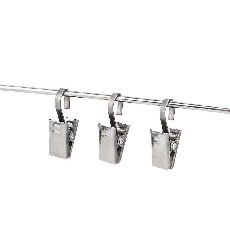 加厚不锈钢夹子窗帘挂钩窗帘配件窗帘夹子家用挂钩吊环窗帘环扣圈