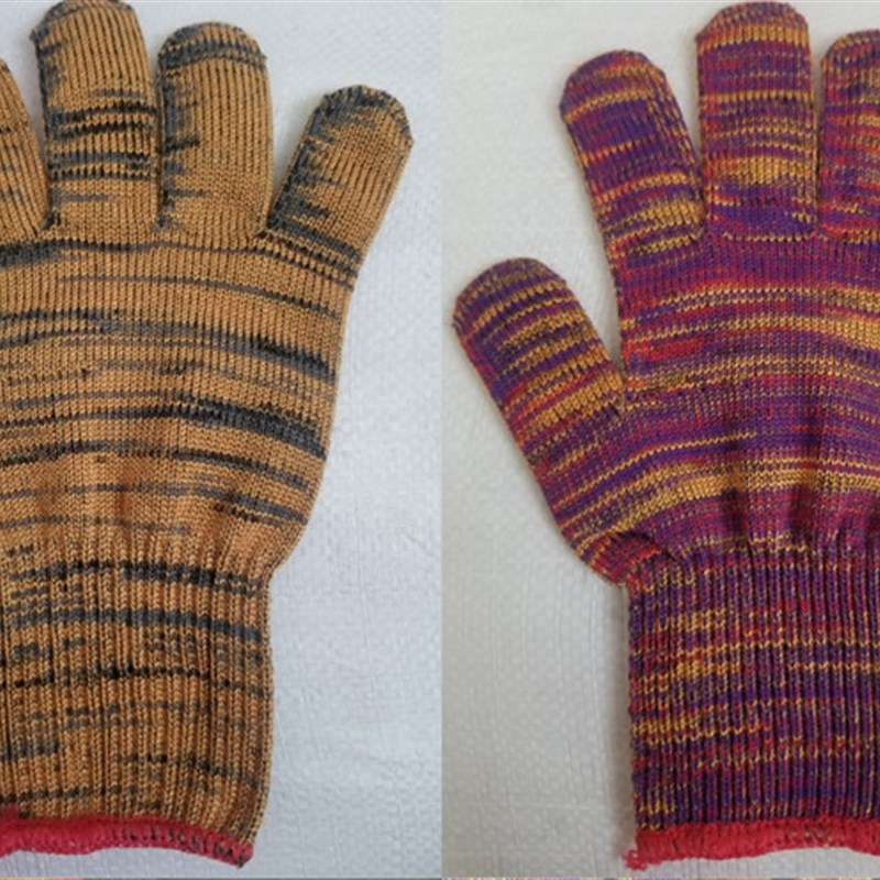 劳保手套花色尼龙耐磨加长手腕加厚线手套工作工业不掉毛手套包邮