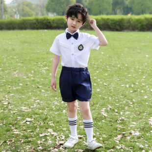 儿童校服套装 幼儿园园服夏装 英伦学院风小学生班服夏季 毕业照服装