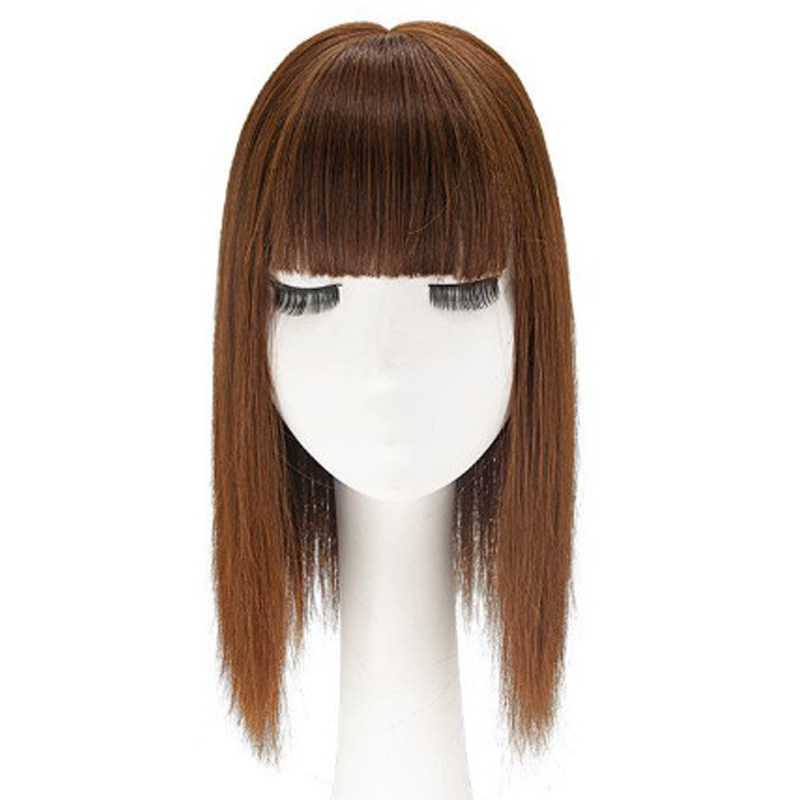 假发女齐刘海带头顶长直发假发补发块遮白发盖头顶假发补发片