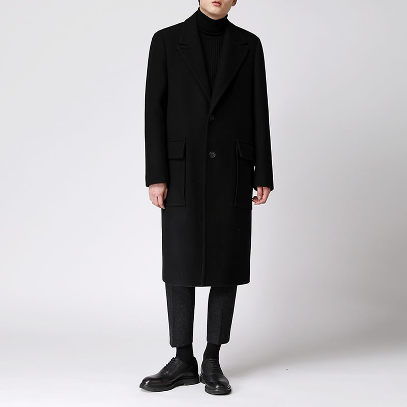 秋冬季男装呢子大衣男款冬季加厚中长版男士毛呢外套男高级感风衣