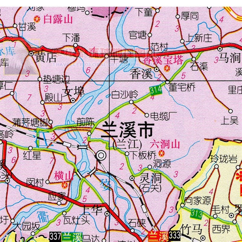 2021新款 超大巨幅 金华市墙贴 行政区划图 交通装饰画海报地图