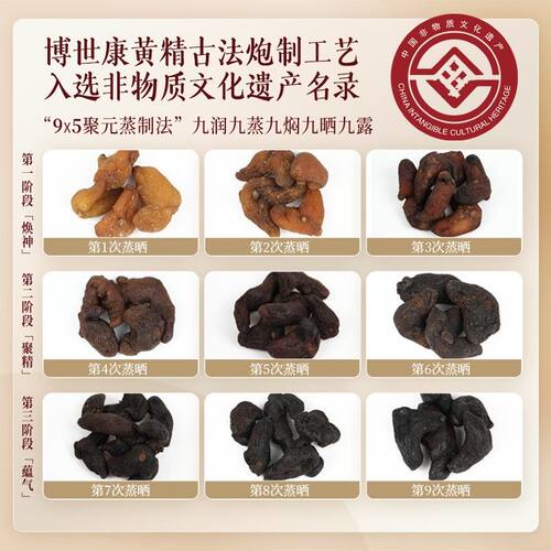 博世康黄精九蒸九晒非遗工艺养生滋补泡水泡茶煲汤直接吃