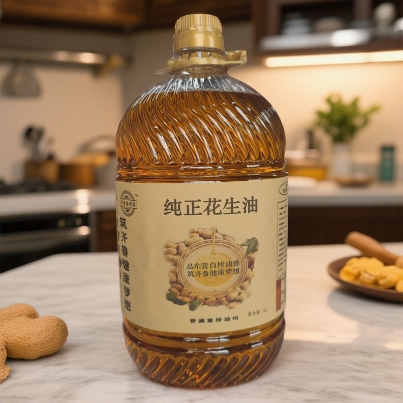 5升净重9.2斤自榨纯正花生油送试吃装+油壶