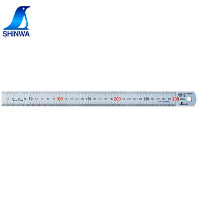 SHINWA亲和测定企鹅牌直尺 抛光 30cm 带红数字 JIS 14028