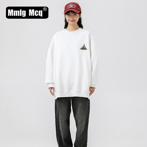 MMLG MCQ春季新款休闲百搭时尚宽松情侣卫衣