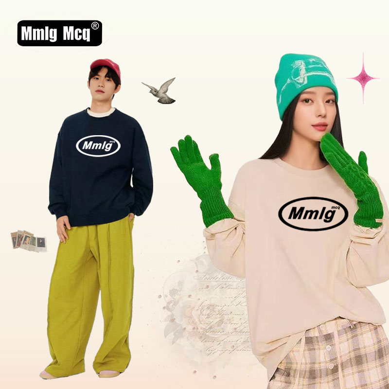 MMLG MCQ2025年新款韩系logo装饰个性卫衣潮酷百搭情侣同款