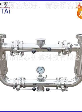 食品卫生级304锈过钢双联过滤器快装BT-GDGLQ不滤器 管道双联过