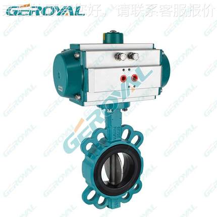 厂家直销 D对7夹1X 不锈钢气动对蝶阀 夹橡6胶软622密封蝶阀 精欧
