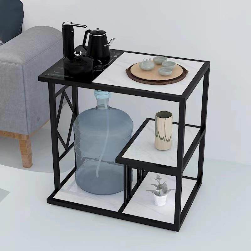 轻奢岩板茶水柜客厅沙发边角小茶几可放水桶置物烧水台茶边桌边柜