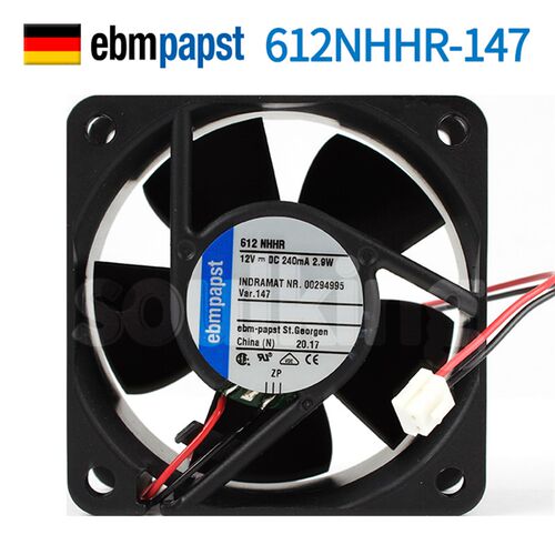 612NHHR 原装德国ebmpapst 12V 240MA 2.9W 60*60*25高端设备风扇