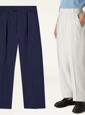 BAMIOW男士梭织料休闲长裤 舒适休闲商务通勤百搭精美树脂扣62324