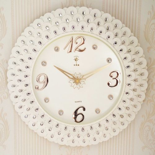 北极星客厅静音挂钟欧式创意挂表卧室钟表圆形石英钟家用时钟