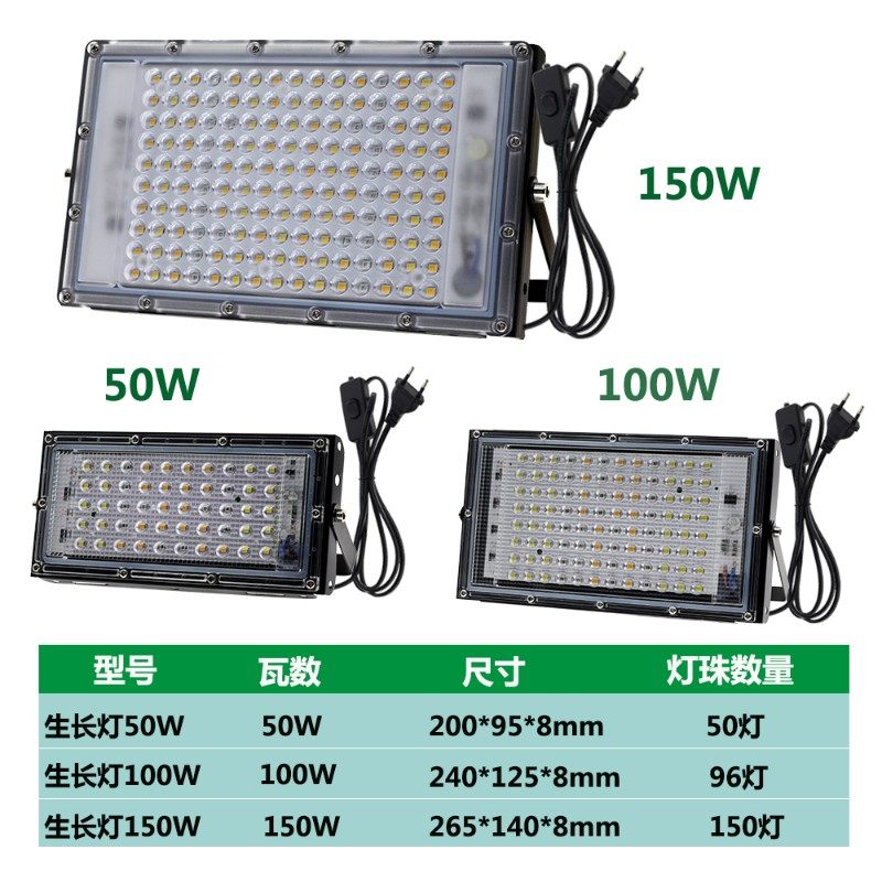 全光谱植物补光灯多肉大棚蔬菜瓜果led种植投光灯仿太阳光生长灯