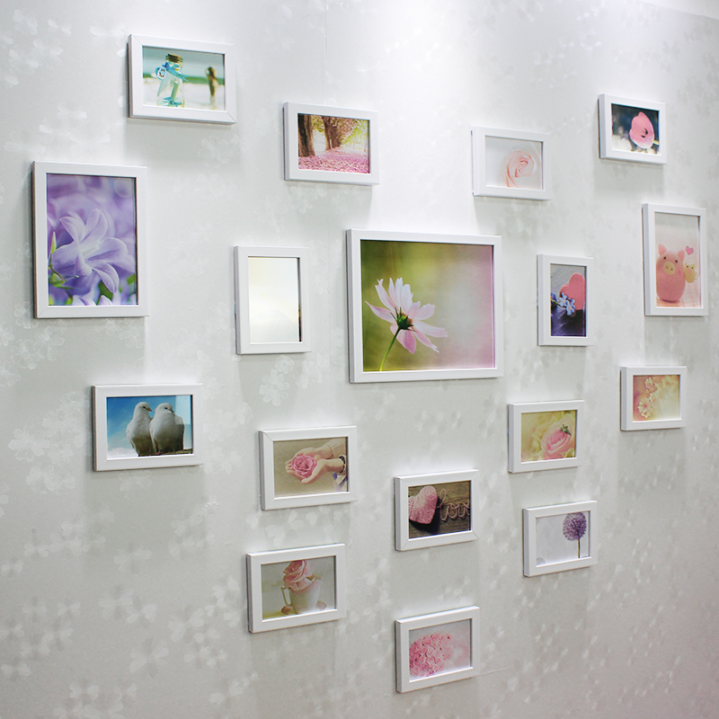 创意爱心形照片墙婚纱儿童相片墙挂墙婚房卧室装饰框相框墙