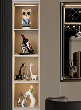 家居酒柜装饰品客厅电视柜子软装四口小鹿过新年春节蛇年2