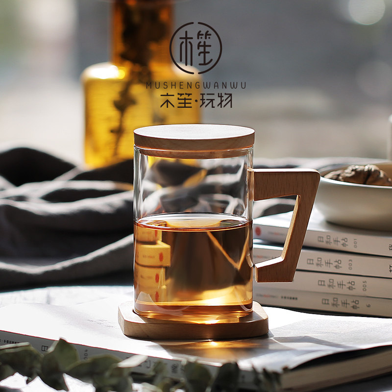 木笙玩物耐热杯办公室创意水杯子过茶泡茶杯茶水分离