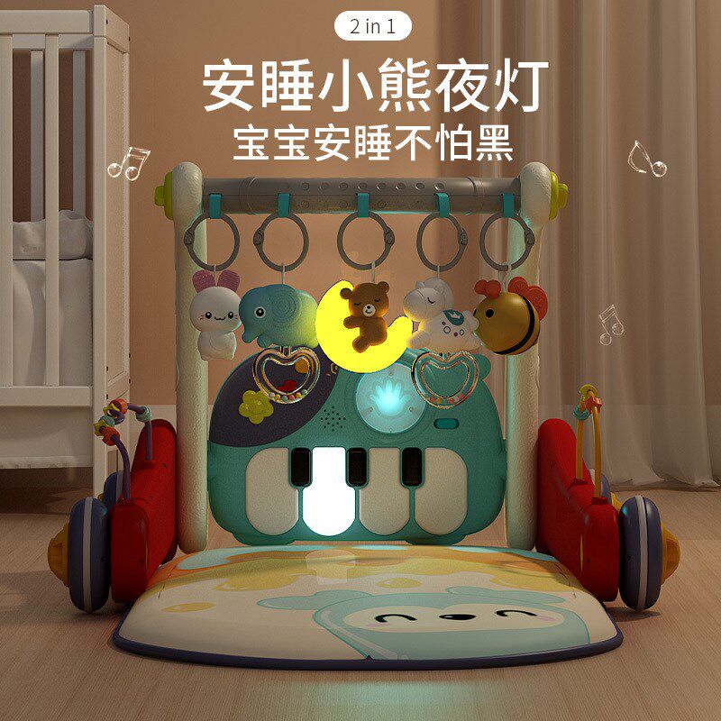 婴幼儿脚踏钢琴学步车健身架宝宝脚踩音乐手推车二合一