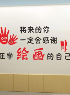 幼儿园晚布置绘画培训班墙壁装饰激励美术室励志纸