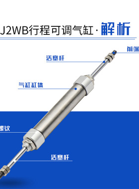 SMC双出气缸CDJ2WB16*15 25Az 30 45 50PBD气动小型笔形迷你气缸