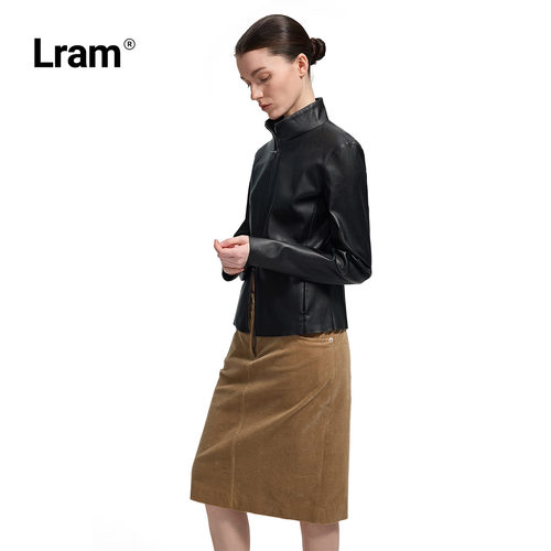 LRAM “女王皮衣”土耳其进口绵羊皮立领皮衣夹克外套LM2630047