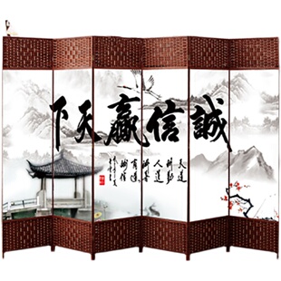 屏风隔断墙办公折屏遮q挡简约现代折叠移动布艺玄关中式风挡平风