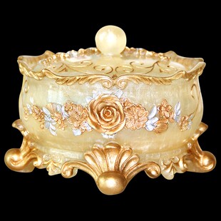 欧式创意带盖烟灰缸北p欧客厅家用个性潮流奢华大烟缸简约树脂摆