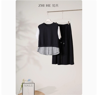 知禾ZHIHE ZH8078 衛(wèi)衣半身裙套裝 休閑寬松短袖