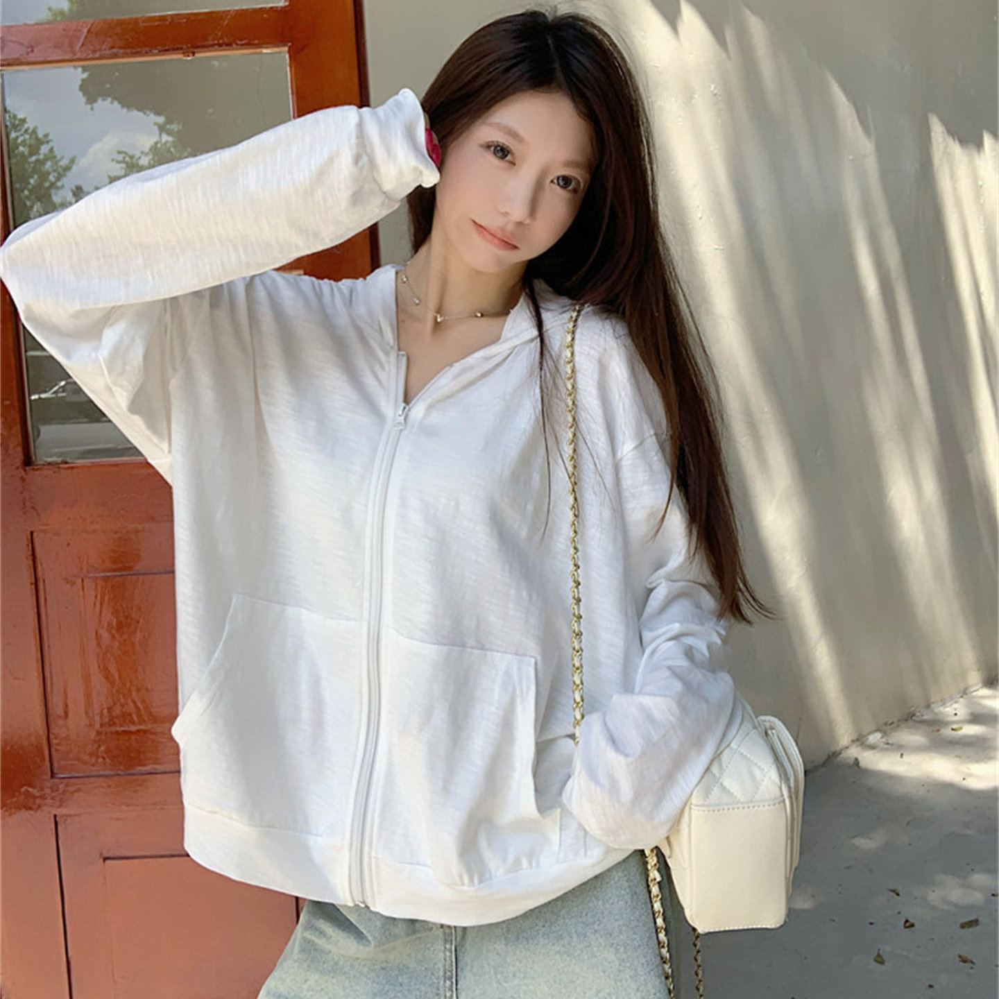 超仙白色防晒衣外套女图片