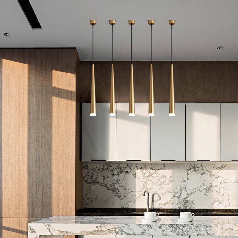 led吧台锥形小吊灯长筒圆柱形简约北欧餐厅前台金色单头吊线射灯,家装灯饰光源,酒店/宴会厅/餐饮吊灯,淘宝优惠券,粉丝福利购,淘宝优惠卷