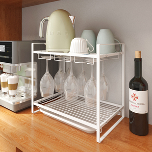 桌面水杯架放茶杯玻璃杯架子沥水收纳柜内置物架红酒杯架倒挂家用
