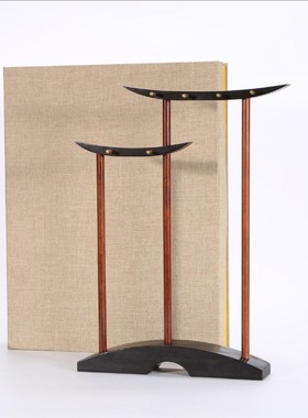 新中式文房四宝酸枝木相色整毛笔架工艺品摆件毛笔架软装饰品包邮