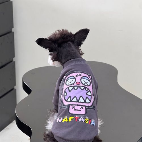 宠物猫咪狗狗秋冬新款小怪兽纯棉保暖卫衣雪纳瑞比熊加绒加厚衣服