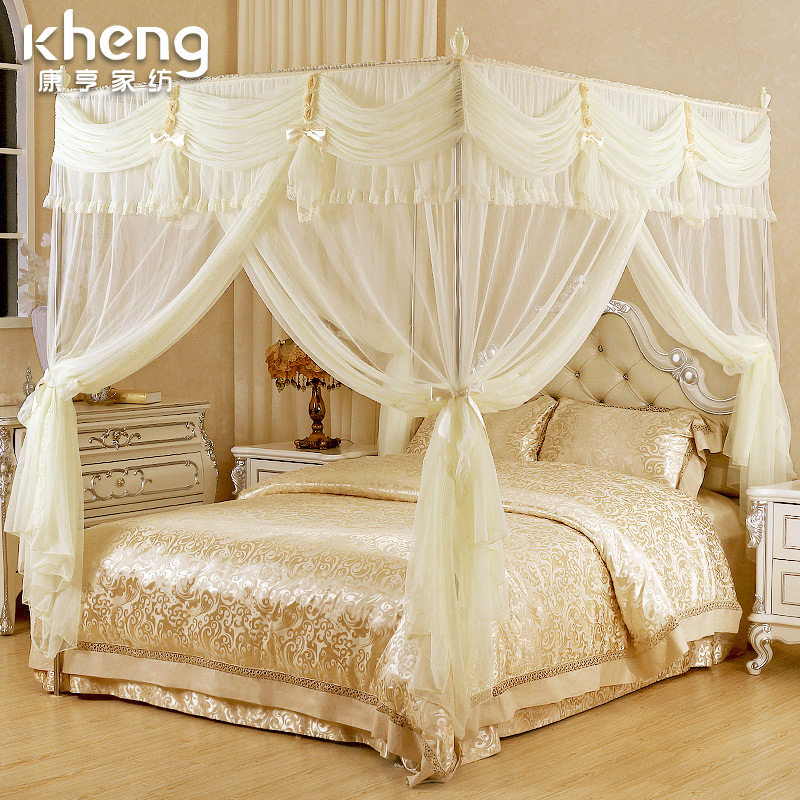 康亨蚊帐三开门方顶落地支架宫廷1.5米1.8m床双帐子