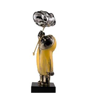 雕塑摆件 现货树脂电镀抽象人物家居样板房别墅玄关艺术品软装