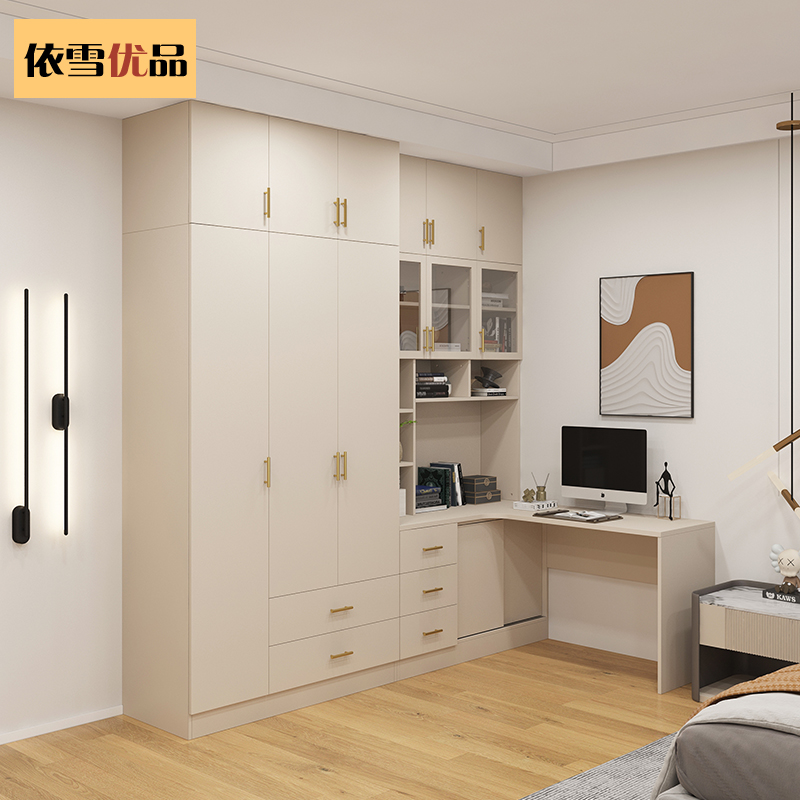 转角衣柜书桌一体小户型儿童电脑桌柜家用卧室梳妆台全屋定制