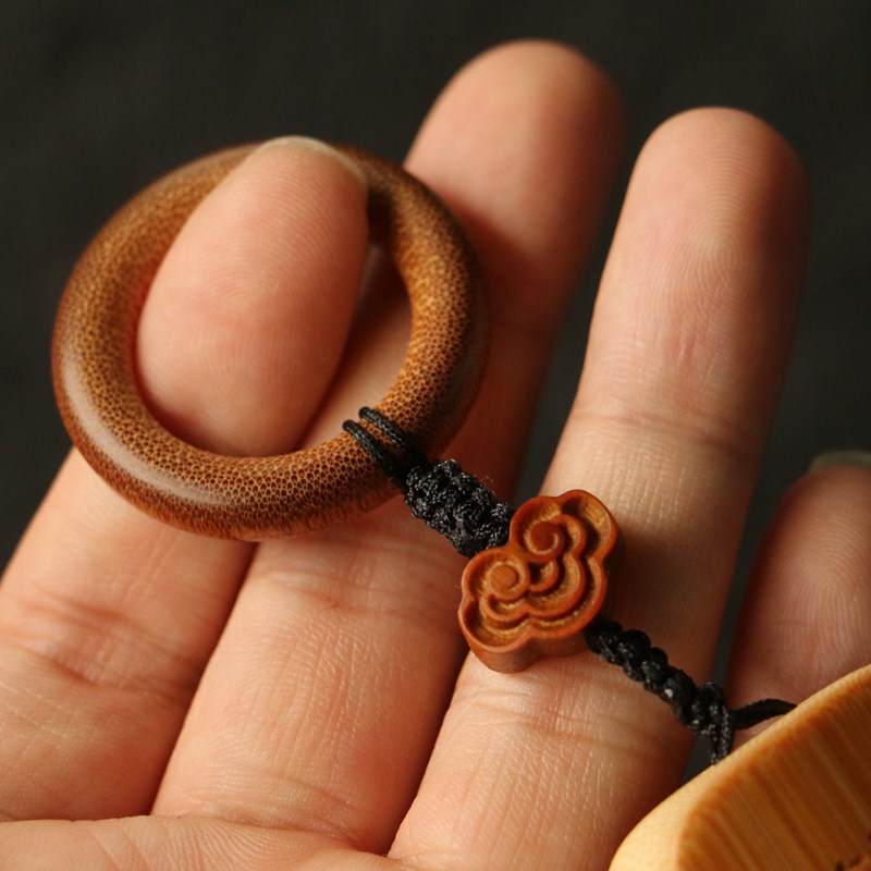 精品名家书文纯手工雕刻老玉竹文玩手牌竹雕把玩手把件--谨言慎行