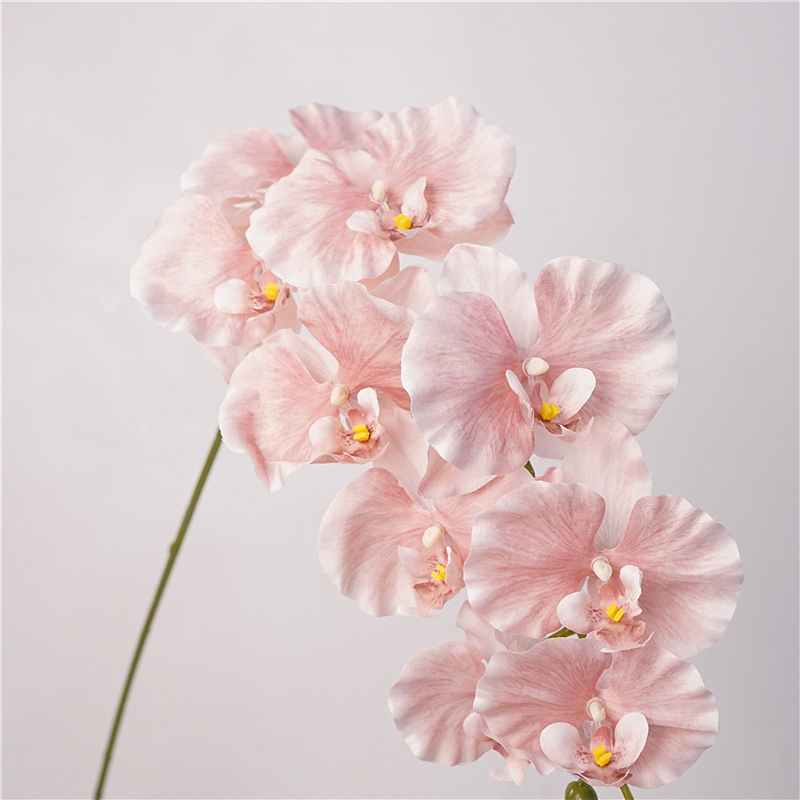 高质仿真花9头蝴蝶兰家居客厅装饰插花摆件婚庆花艺造景摄影道具