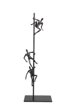 金属黑色攀登人物简约创意摆件样板房展厅家居玄关电视柜桌面饰品
