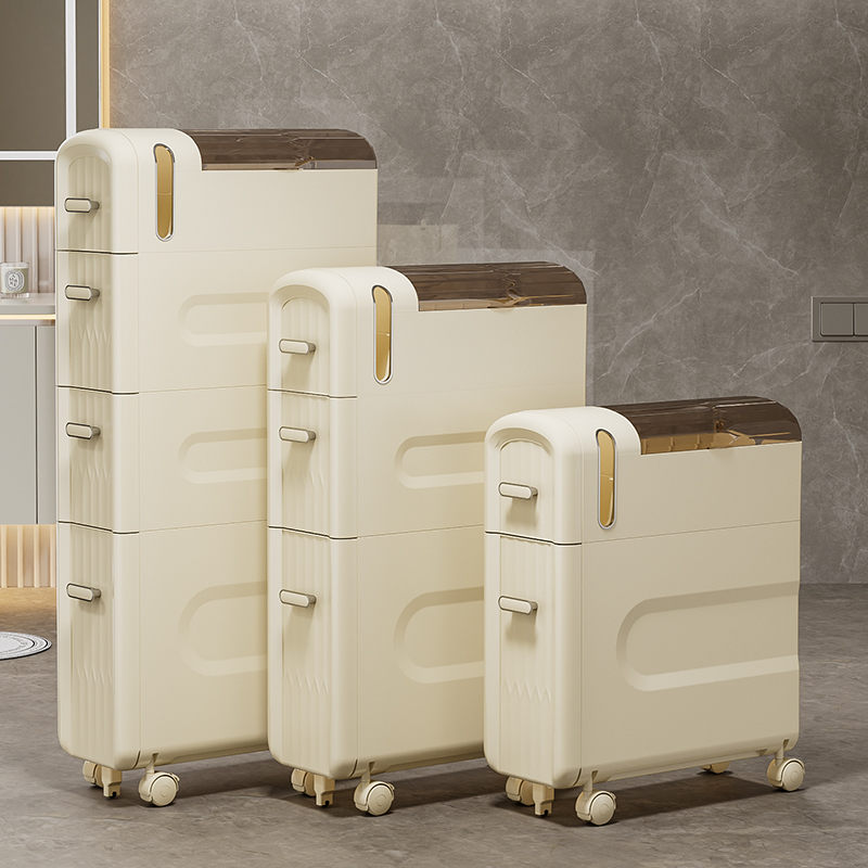 化妆室夹缝置物架子落地小推车浴室收纳柜厕所马桶边窄缝隙收纳柜