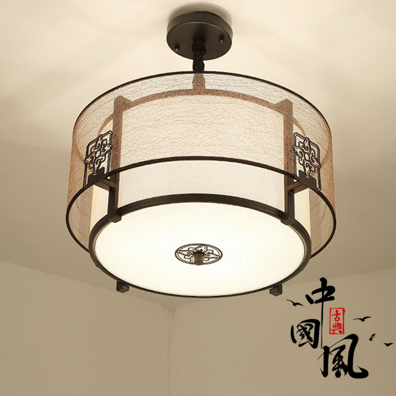 新中式吊灯餐厅简约现代客厅卧室灯中国风复古吸吊两用书房饭厅灯