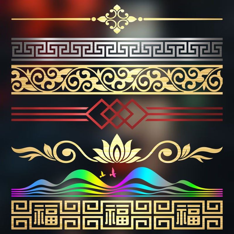 新中式腰线防撞玻璃门提示贴纸警示自粘背胶装饰厨房阳台个性门贴,家居饰品,门贴,淘宝优惠券,粉丝福利购,淘宝优惠卷