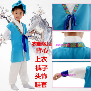 儿童诗朗诵演出服中国风国学书童古装汉服六一传统汉装华服男女童