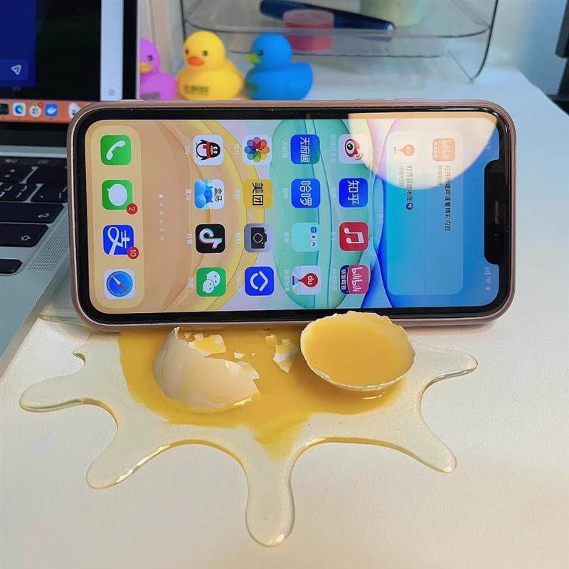 鸡蛋壳手机支架搞怪桌面碎鸡蛋创意可爱平板ipad支V撑恶搞整蛊解