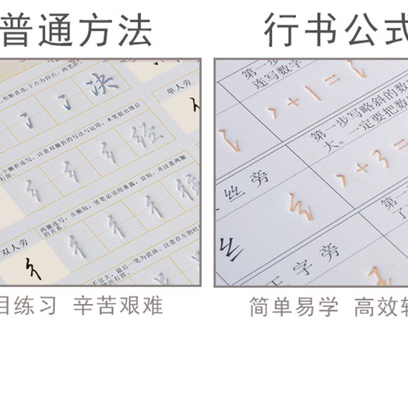 数字字帖练字成年人行书密码凹槽字帖硬笔书法初学者行书公式速成
