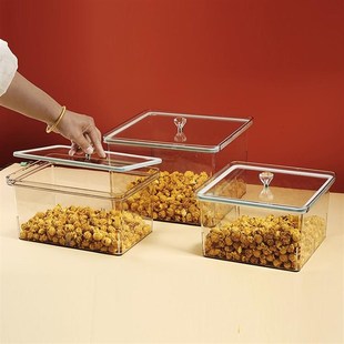 超市货架食品盒子陈列展示塑料带盖零食糖干果炒货瓜子密封盒