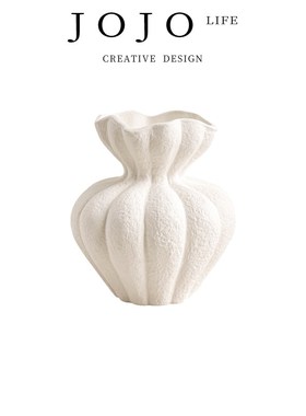 JOJOS L. PD.Warm.法式花瓶白色高级感摆件客厅桌面复古  温润