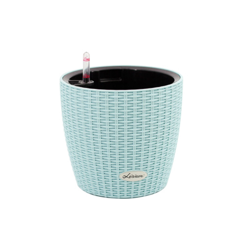 圆形树脂加厚花盆智能懒人自动吸水储水免浇水仿藤编创意客厅落地